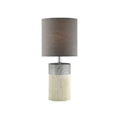 TABLE LAMP, GREY CERAMIC/GREY FABRIC SHADE , E27 TYPE A 60W
